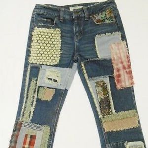 Free People straight leg patch jeans-NWOT